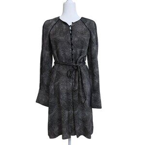 Equipment Femme Womens Size 4 Dress Long Sleeve with Belt Black White Polka Dot